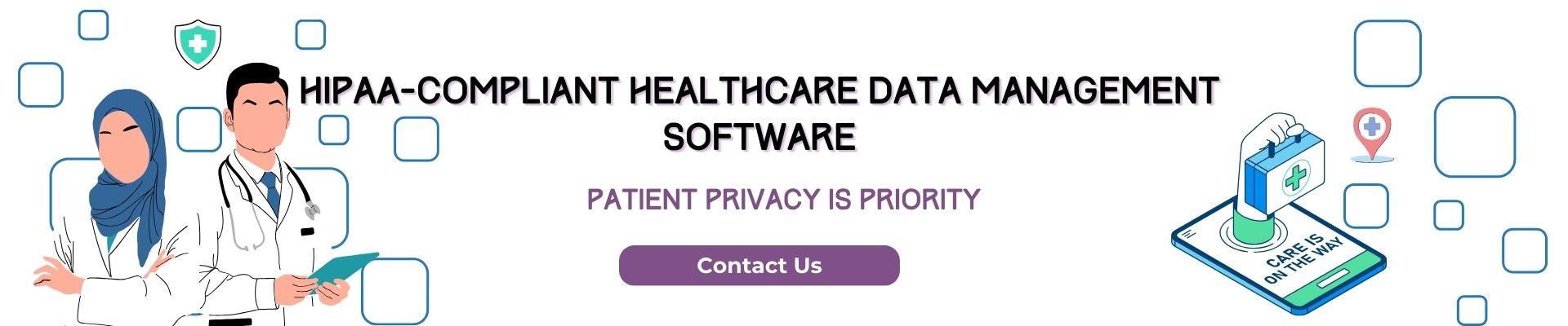 HIPAA-compliant healthcare data management software ad template